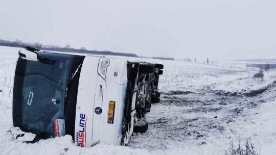 Traficul auto a fost închis pe DN 25 Galați-Tecuci