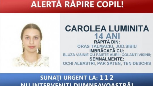 O fată de 14 ani a fost răpită, de la domiciliul ei din orașul Tălmaciu, de patru bărbați mascați