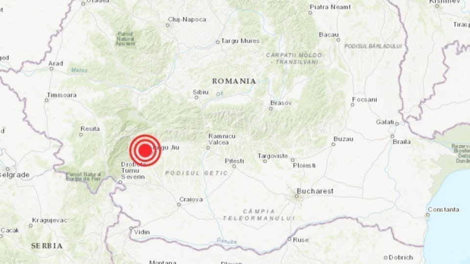 Un cutremur mediu cu magnitudinea 4,3 s-a produs vineri seara la ora 19:48 în judeţul Gorj