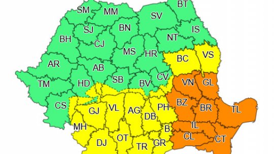 Coduri de vreme rea în sud