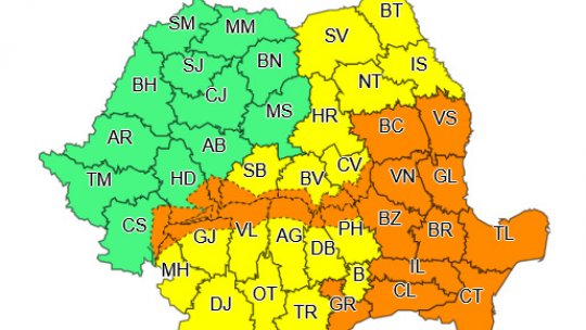 Cod portocaliu de viscol și precipitații abundente
