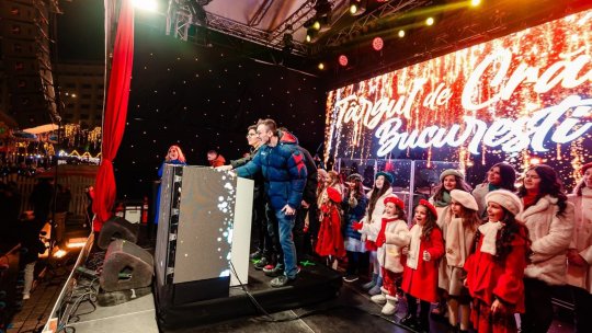 Trei elevi olimpici la matematică au aprins luminile de sărbători în centrul Bucureștiului