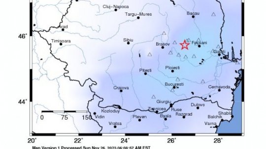 Un cutremur cu magnitudinea 3,6 s-a produs vineri dimineaţa, la ora 4:16, în zona seismică Vrancea