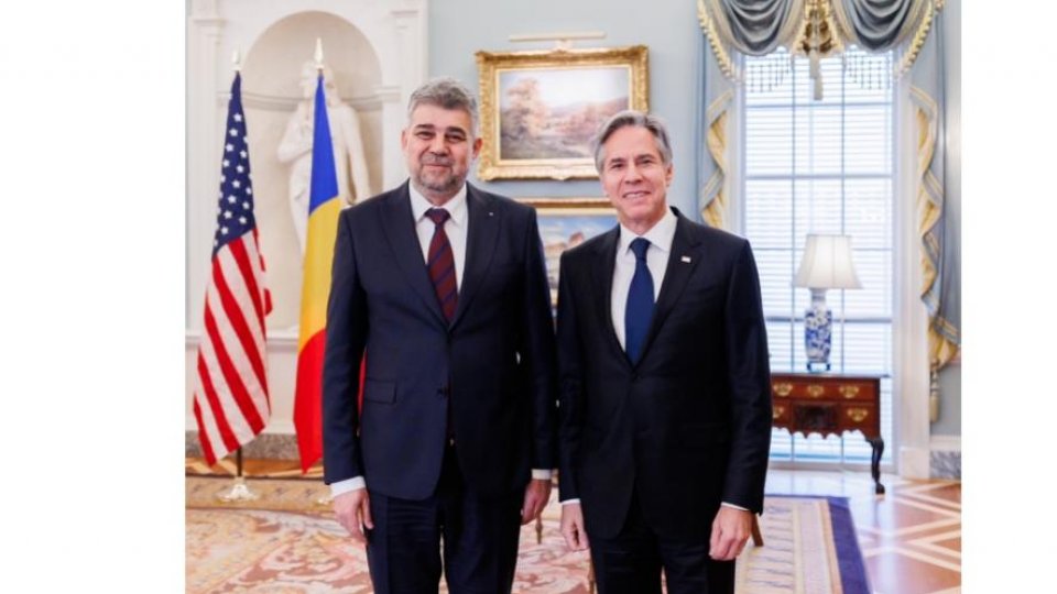 Premierul Marcel Ciolacu s-a întâlnit cu secretarul de stat al Statelor Unite, Antony Blinken