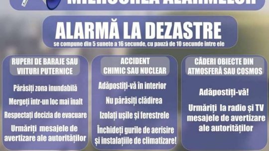 Sirenele de alarmare publică se vor auzi din nou în toată țara