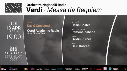 CONCERT DE PAȘTE: RECVIEMUL de VERDI, cu soliști de talie internațională