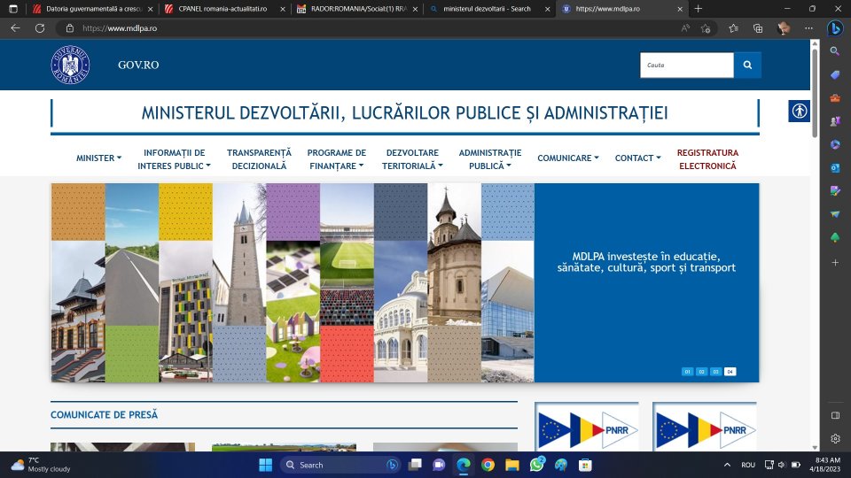 Pagina de internet a Ministerului Dezvoltării poate fi accesată din nou, după ce site-ul instituţiei a fost atacat de hackeri