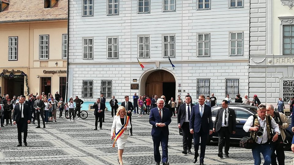 Preşedintele Germaniei, Frank-Walter Steinmeier, și preşedintele Klaus Iohannis au vizitat Sibiul