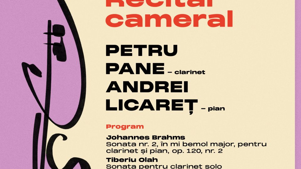 Clarinetistul Petru Pane și pianistul Andrei Licareț, protagoniștii recitalului final din Turneul Cameral Internațional Seri de Sonate