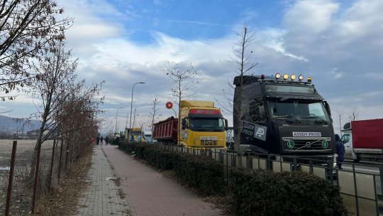 Protest al transportatorilor si agricultorilor la Tecuci