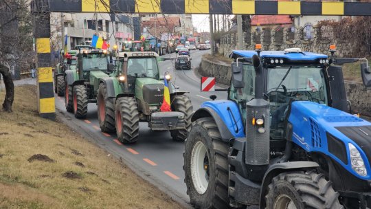 La Sibiu continuă protestul autorizat al fermierilor