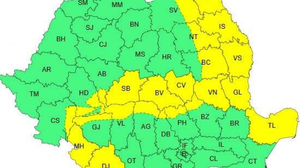 Cod galben de vânt puternic şi viscol valabil până sâmbătă seara în peste jumătate din ţară