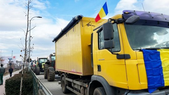 Transportatorii şi fermierii au protestat ieri la Braşov