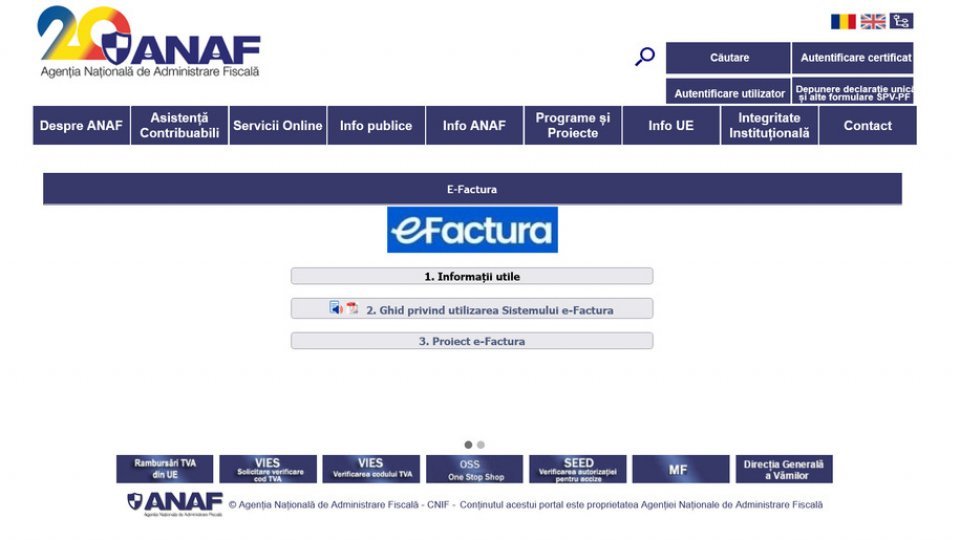 Ministerul Finanţelor a actualizat sistemul e-Factura