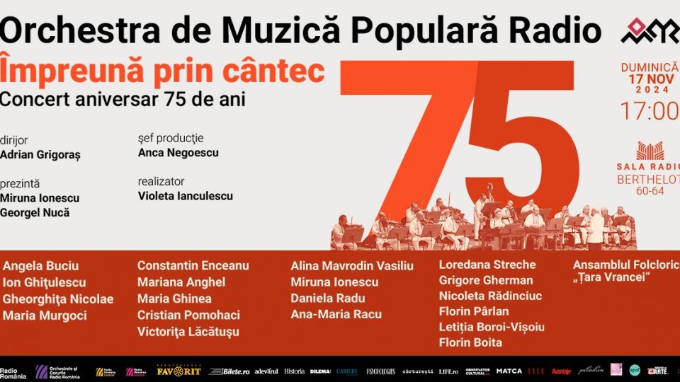 75 de ani de folclor: Orchestra de Muzică Populară Radio – concert aniversar