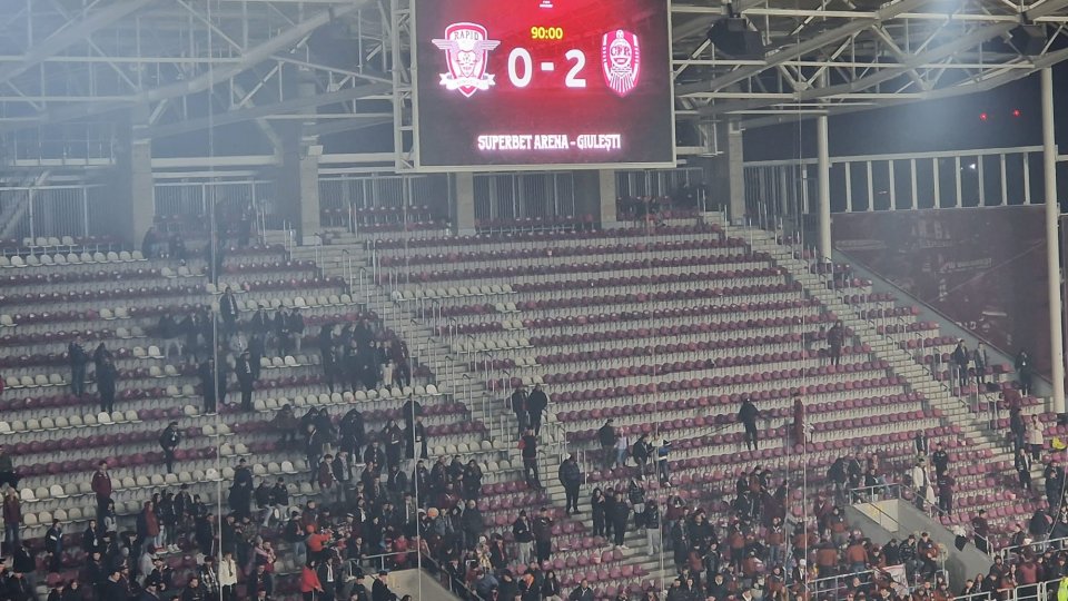 Cupa României: Rapid - CFR Cluj 0-2 și ambele echipe merg în sferturi