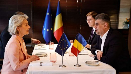 Premierul Marcel Ciolacu a avut miercuri dimineaţa o întrevedere cu preşedintele Comisiei Europene, Ursula von der Leyen
