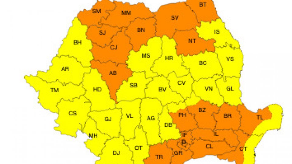 Avertizare de vânt şi vijelii în toată ţara