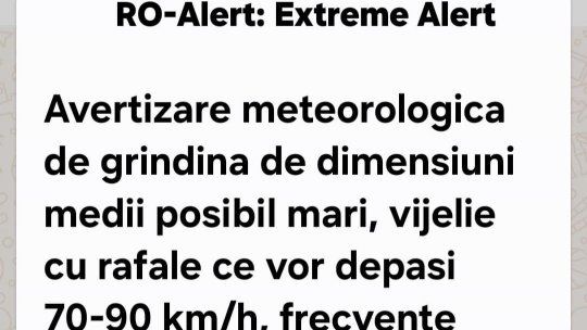 Avertizare Ro-Alert în București