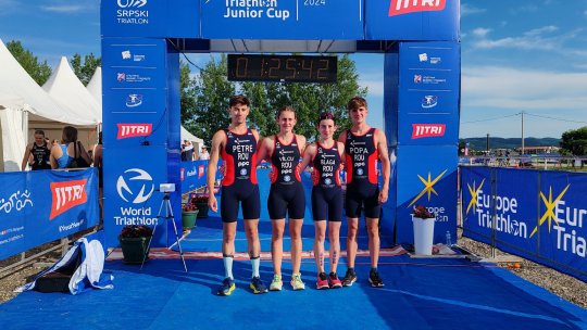 Argint pentru ștafeta de juniori a  României la Cupa Europeană de triatlon supersprint din Serbia
