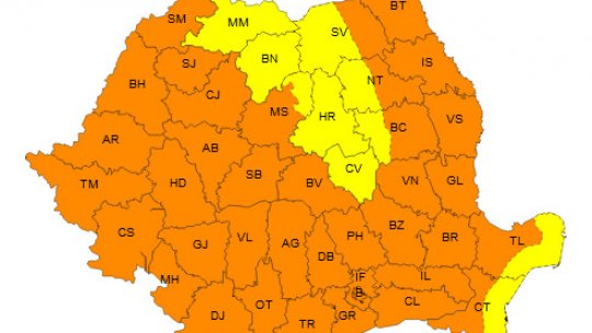 România, sub cod portocaliu de caniculă