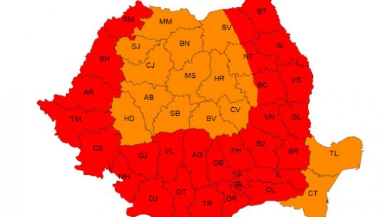 Avertizare Meteo: Cod Portocaliu și Cod Roșu pentru caniculă și disconfort termic