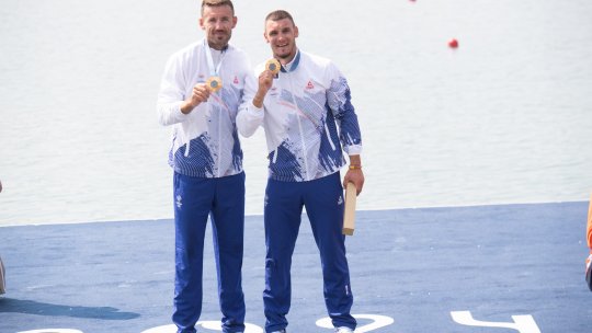 JO Paris 2024: Andrei Cornea şi Marian Enache au cucerit medaliile de aur în proba de dublu vâsle masculin