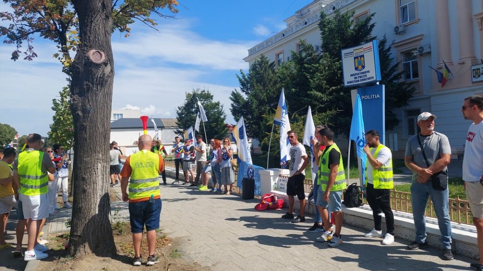 Un nou protest al polițiștilor din Constanța