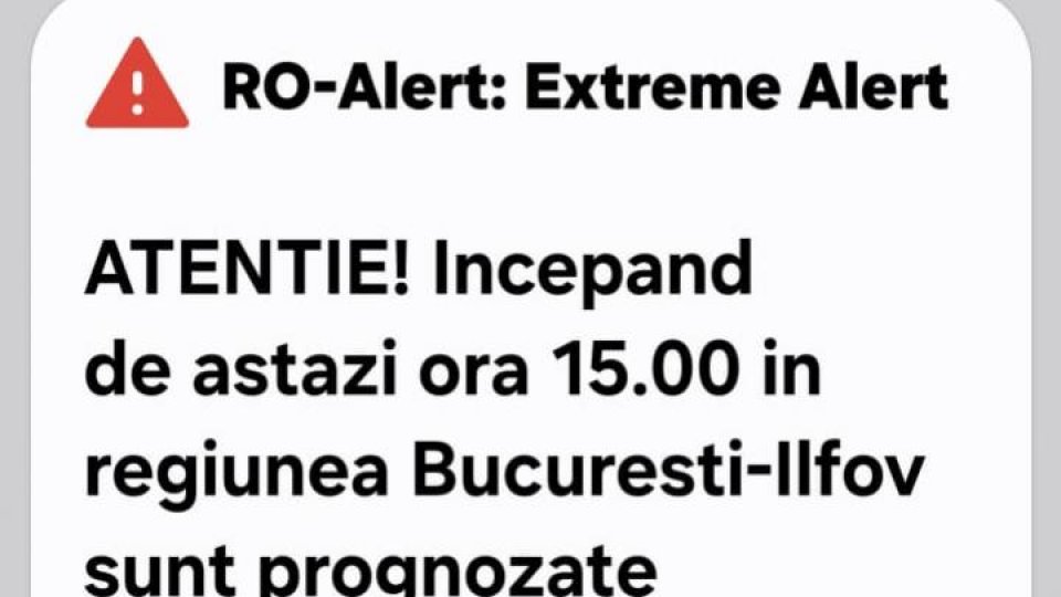 Ro-Alert: Fenomene meteo extreme in regiunea Bucuresti-Ilfov