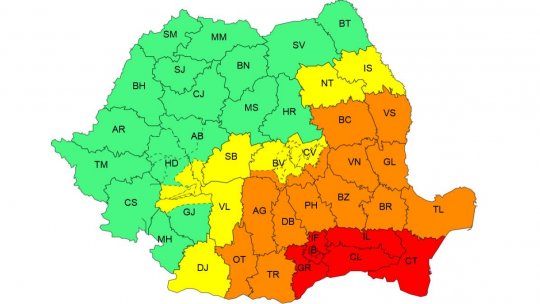 Cod roşu de ploi torenţiale şi abundente în Bucureşti şi judeţele Ilfov şi Giurgiu