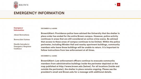 Doi morți și opt răniți după un atac la Universitatea Brown din SUA