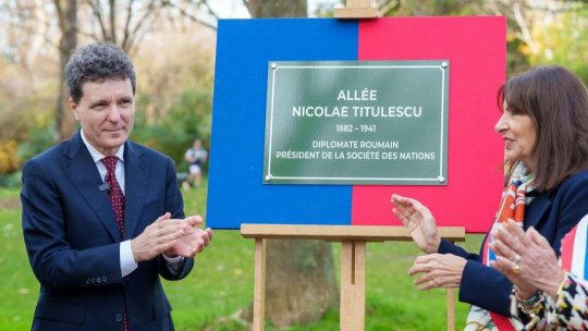 Președintele Nicușor Dan a fost prezent la inaugurarea Aleii Nicolae Titulescu în Parcul Monceau din Paris