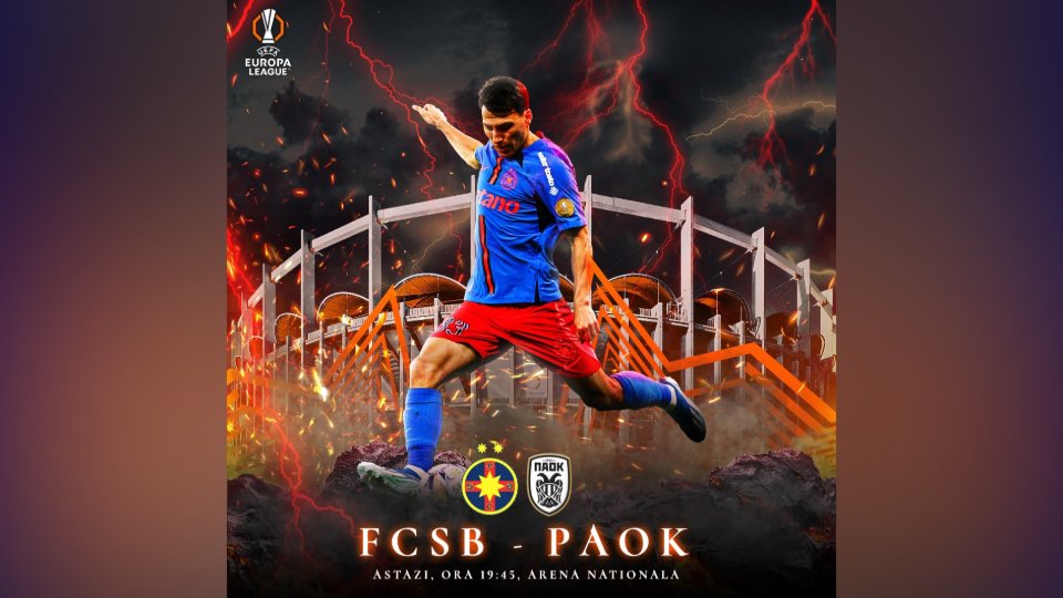 FCSB - PAOK Salonic, ora 19:45, în direct la Radio România Actualități