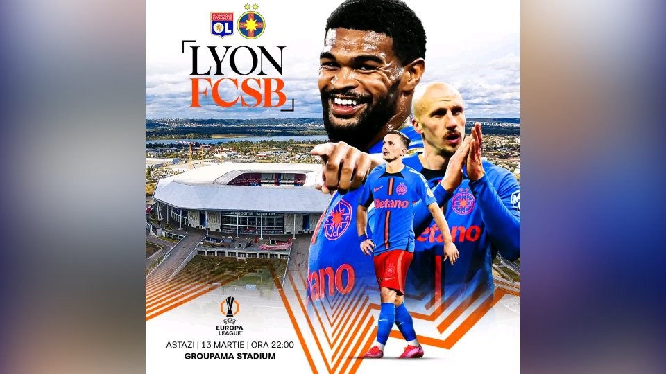 Europa League: Olympique Lyon - FCSB, ora 22:00, în direct la RRA
