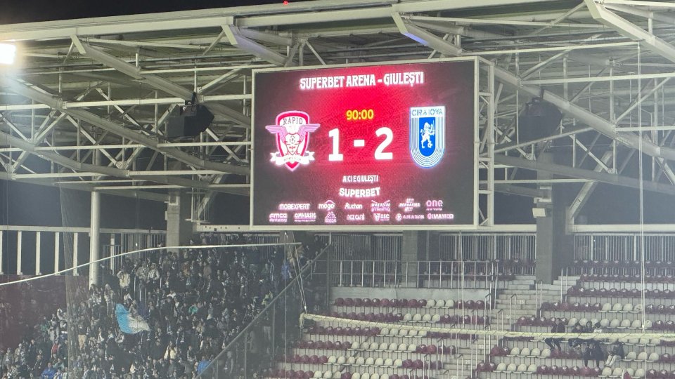 LIVE Text: Rapid - Universitatea Craiova 1-2,  cu 5.000 de copii în tribune