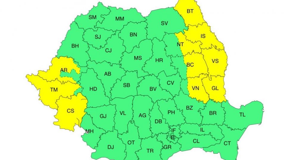Avertizarea meteo cod galben de vânt, în vigoare până joi noapte