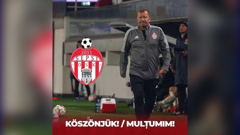 Fotbal: Dorinel Munteanu, out de la Sepsi