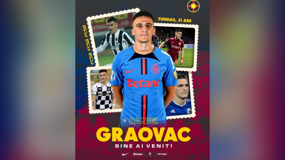Fotbal: FCSB și-a prezentat prima achiziție a verii, fundașul Daniel Graovac
