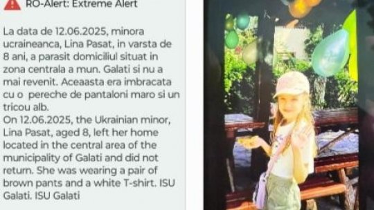 Operaţiuni de căutare a unei minore de 8 ani, disparută în centrul Galaţiului
