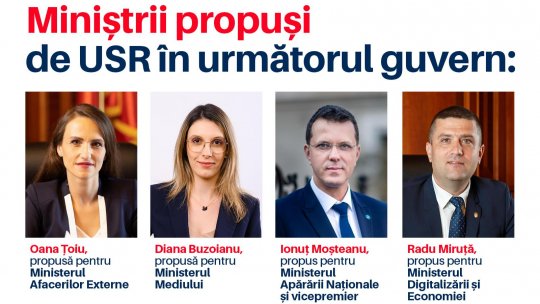 USR și-a desemnat miniștrii în viitorul cabinet condus de Ilie Bolojan