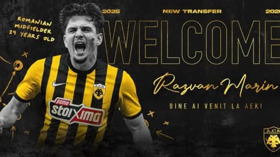 Răzvan Marin, prezentat la multipla campioană a Greciei, AEK Atena