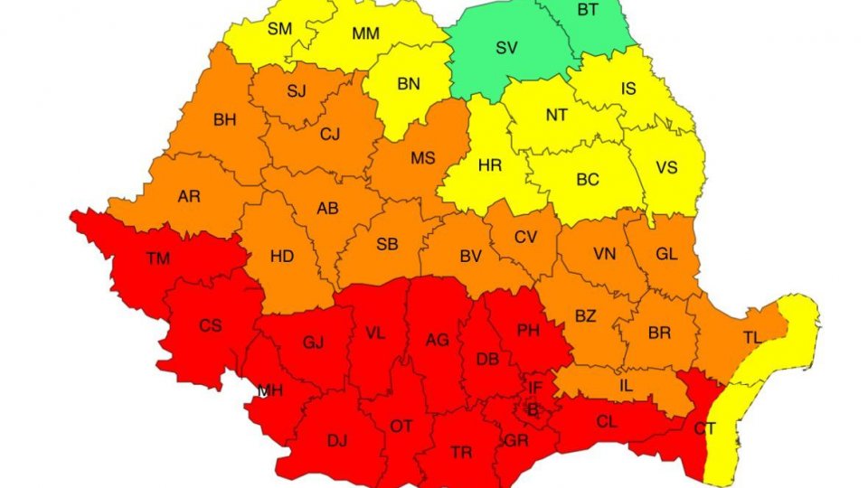 Cod roșu de caniculă în sudul și vestul țării