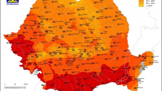 Val de căldură extremă: Cod roșu în sud, furtuni anunțate în vestul țării