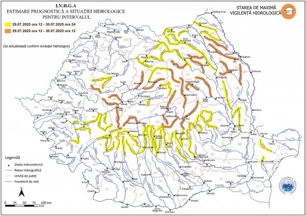 Risc crescut de inundații în jumătatea de nord a Moldovei și în centrul țării