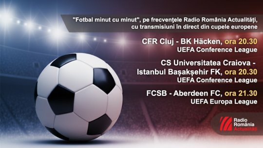 "Fotbal Minut cu Minut", ediție europeană, la Radio România Actualități