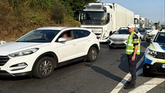 Giurgiu: Șoferii, blocați de peste o oră la ieșirea din țară