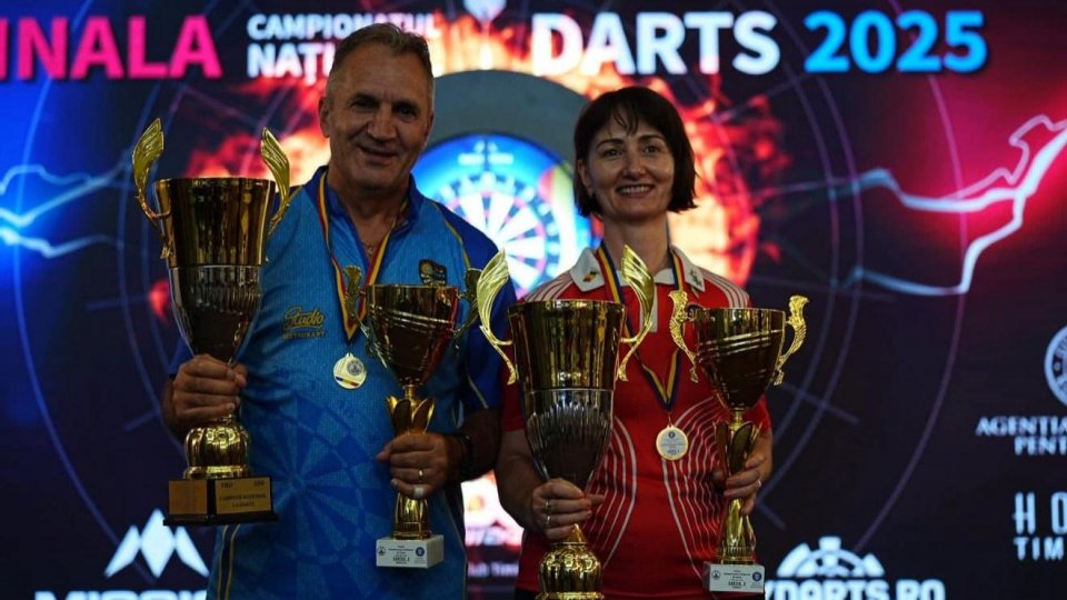 Darts: Laszlo Kadar și Giulia Olteanu sunt campionii României!