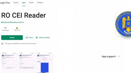 The Ministry of Internal Affairs has launched the mobile application RoCEIReader