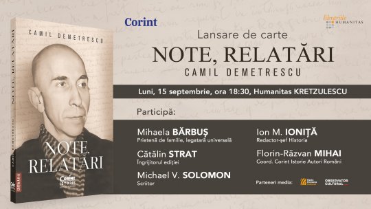 Nou la editura Corint: Memoriile diplomatului Camil Demetrescu