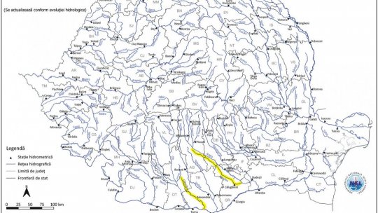 Avertizare hidrologică cod galben, pentru şase judeţe din sudul ţării